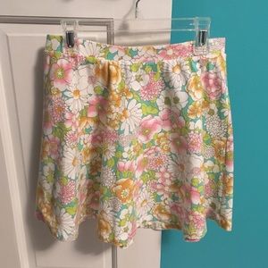 Forever 21 Retro Floral Skater Skirt EUC